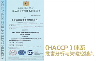 HACCP危害分析與關鍵控制點體系國際認證 